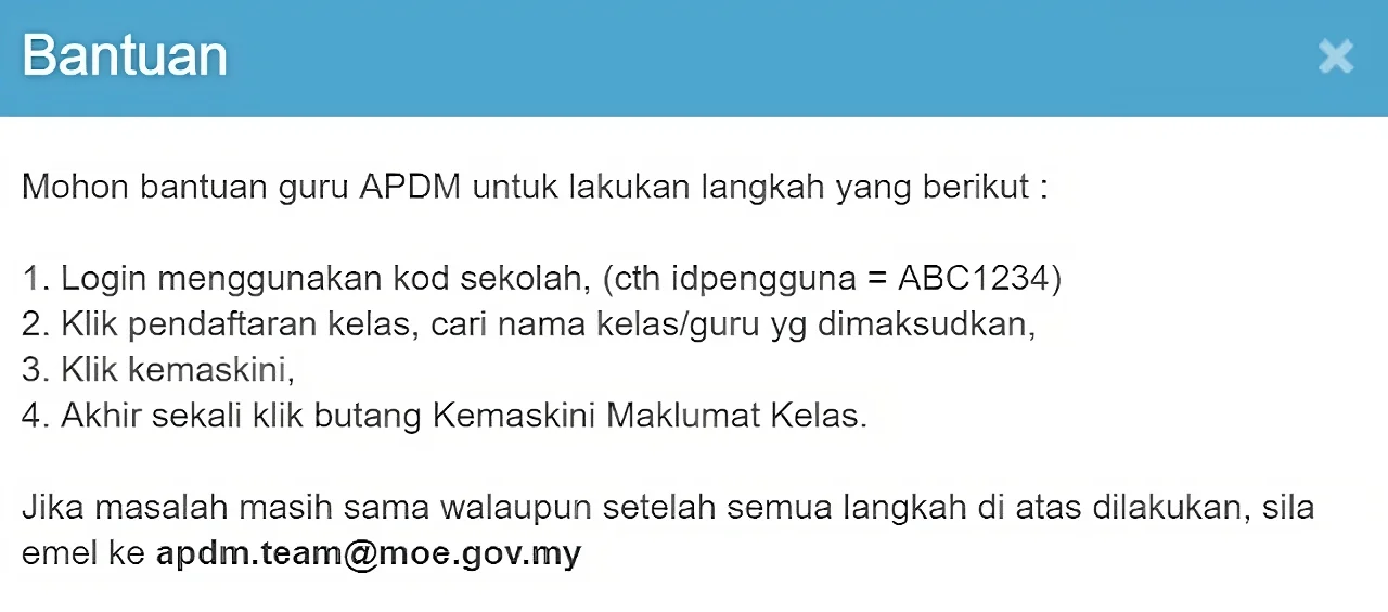 Menangani Masalah Maklumat Murid Tidak Dipaparkan
